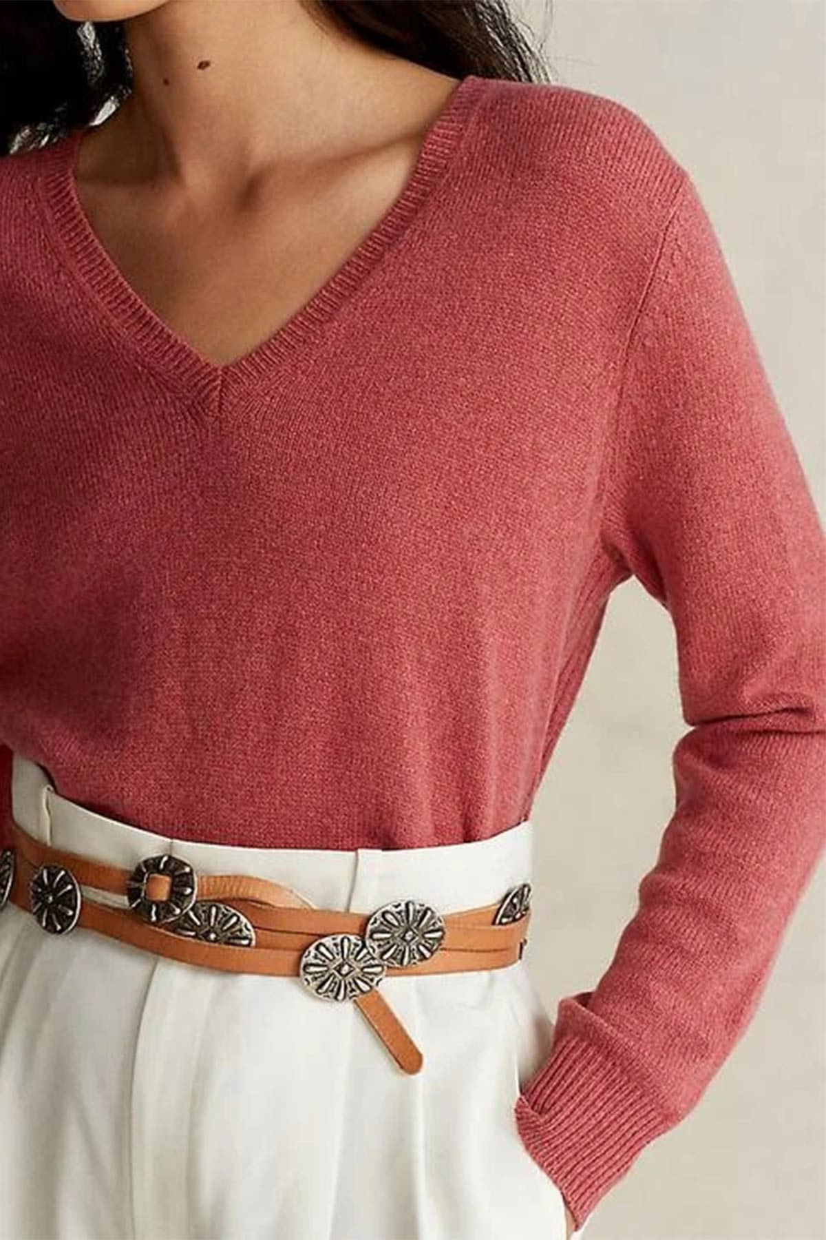 Polo Ralph Lauren V Yaka Kaşmirli Yün Triko-Libas Trendy Fashion Store