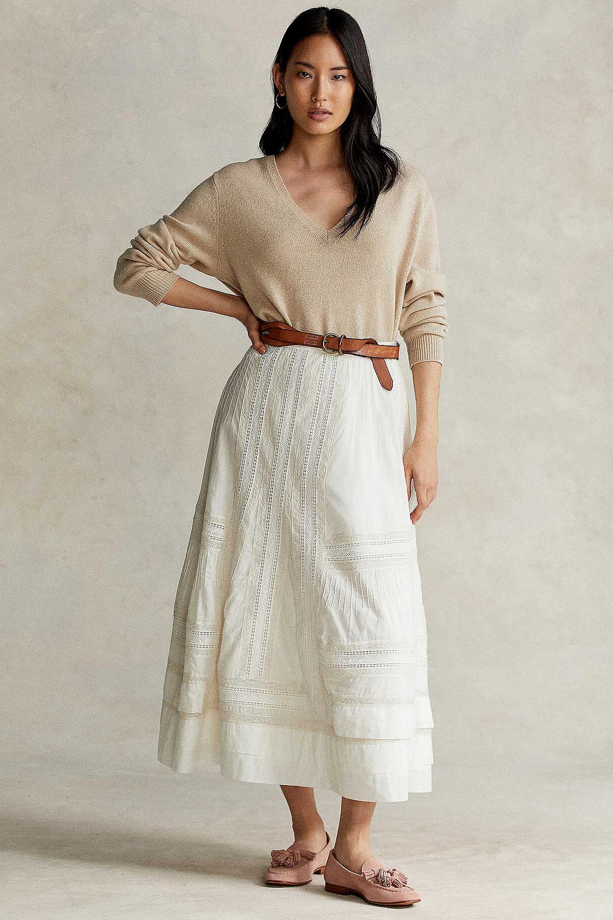 Polo Ralph Lauren V Yaka Kaşmirli Yün Triko-Libas Trendy Fashion Store