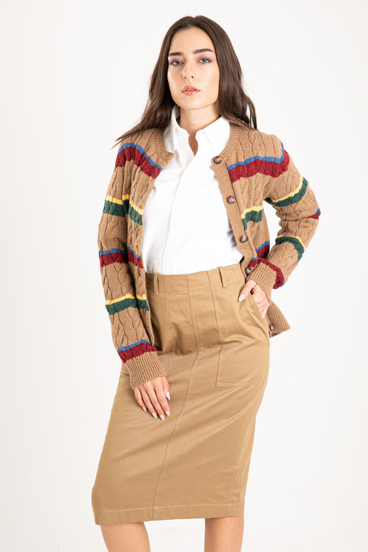 Polo Ralph Lauren Çok Renkli Saç Örgü Triko Ceket-Libas Trendy Fashion Store