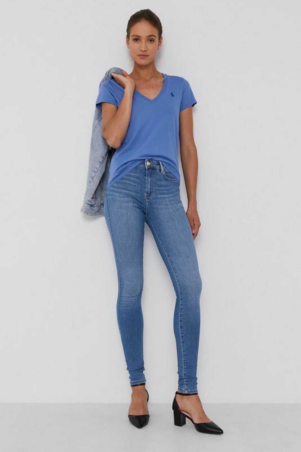 Polo Ralph Lauren Custom Fit V Yaka T-shirt-Libas Trendy Fashion Store