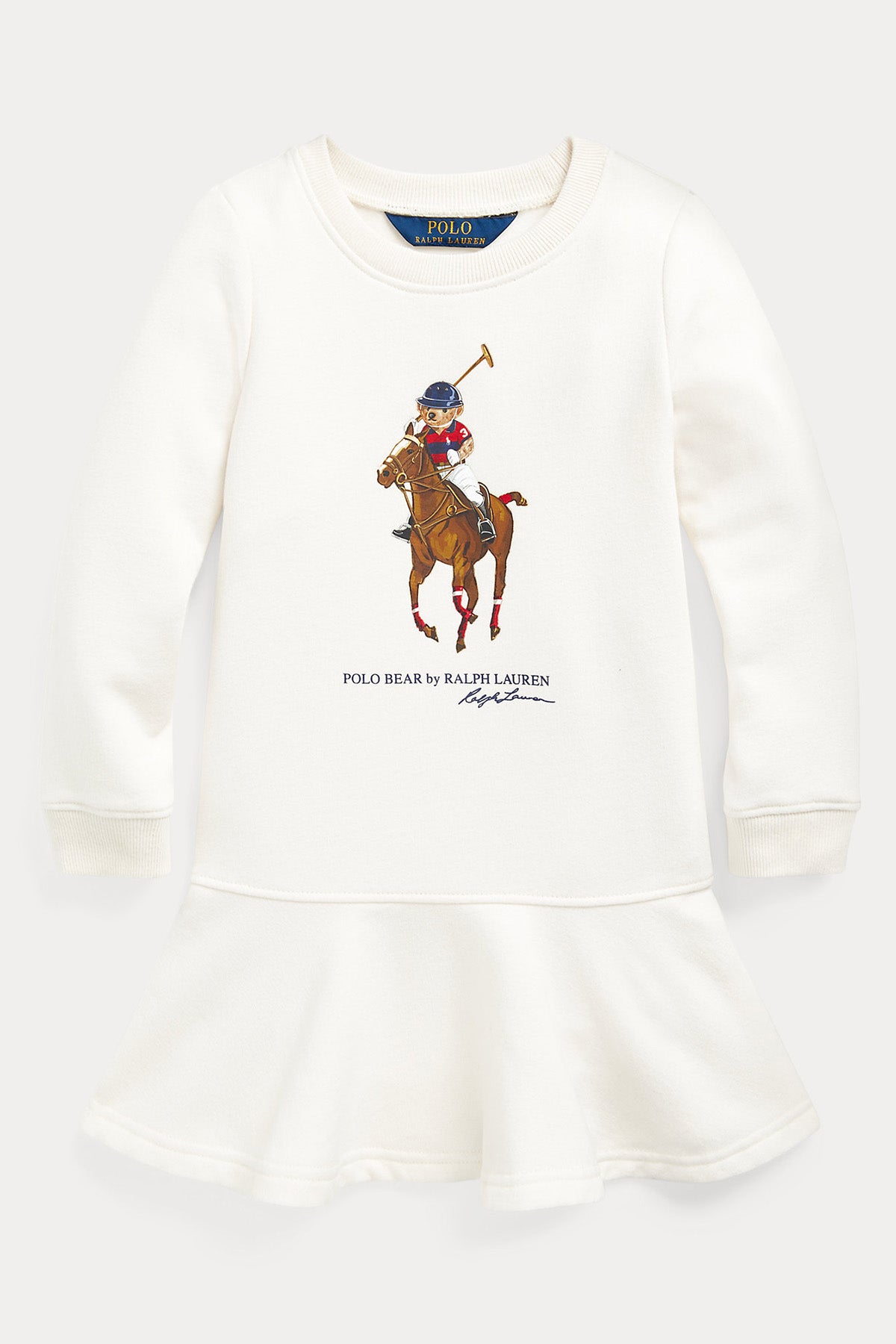 Polo Ralph Lauren Kids 2-4 Yaş Kız Çocuk Polo Bear Sweatshirt Elbise-Libas Trendy Fashion Store