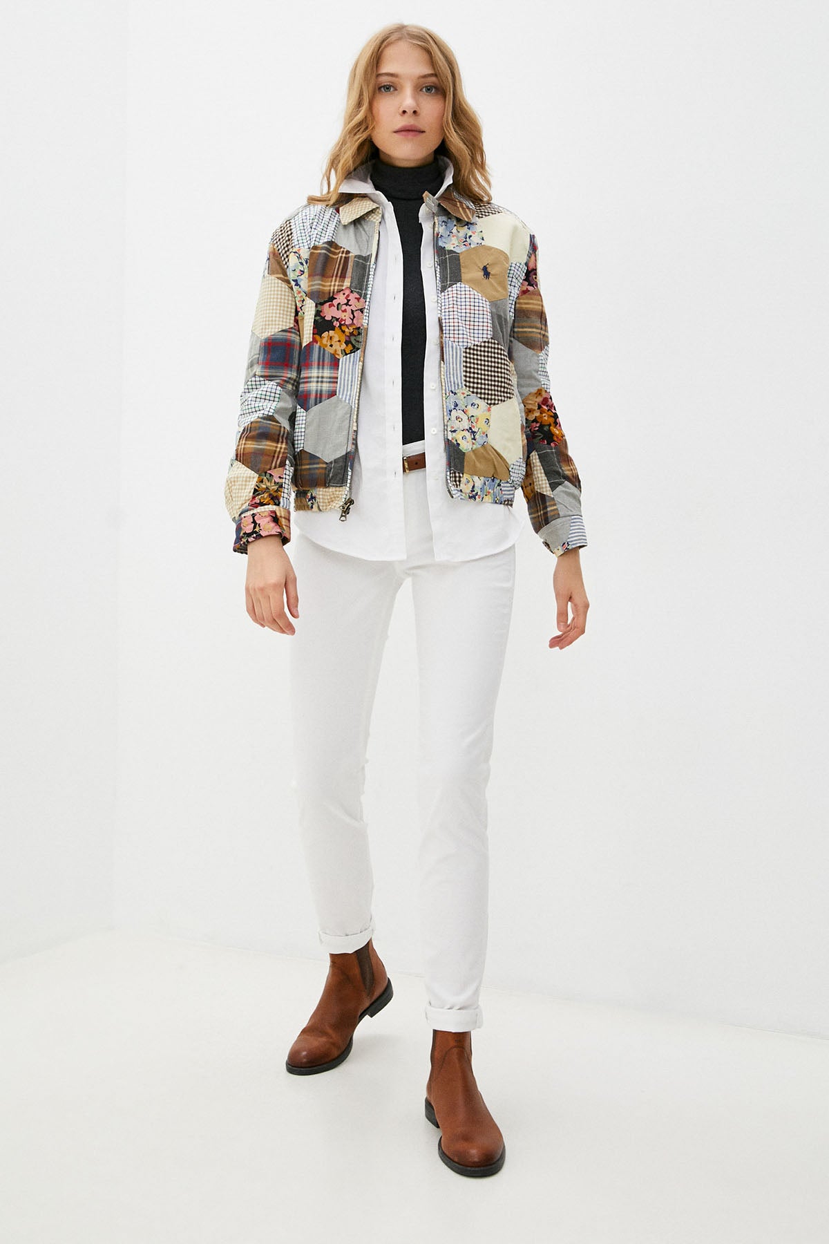 Polo Ralph Lauren Patchwork Desenli Dolgulu Ceket-Libas Trendy Fashion Store