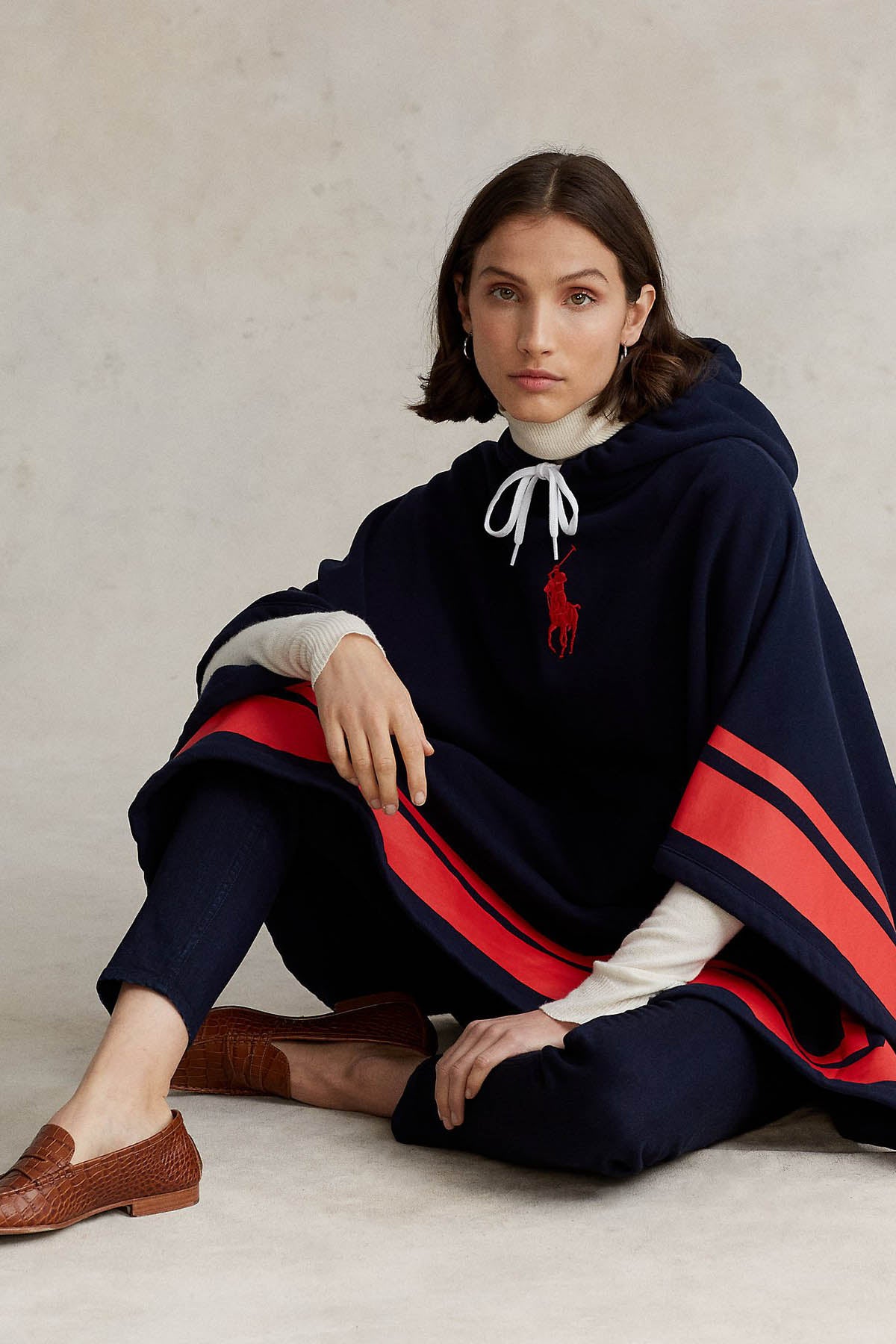 Polo Ralph Lauren Kapüşonlu Geniş Kesim Panço-Libas Trendy Fashion Store