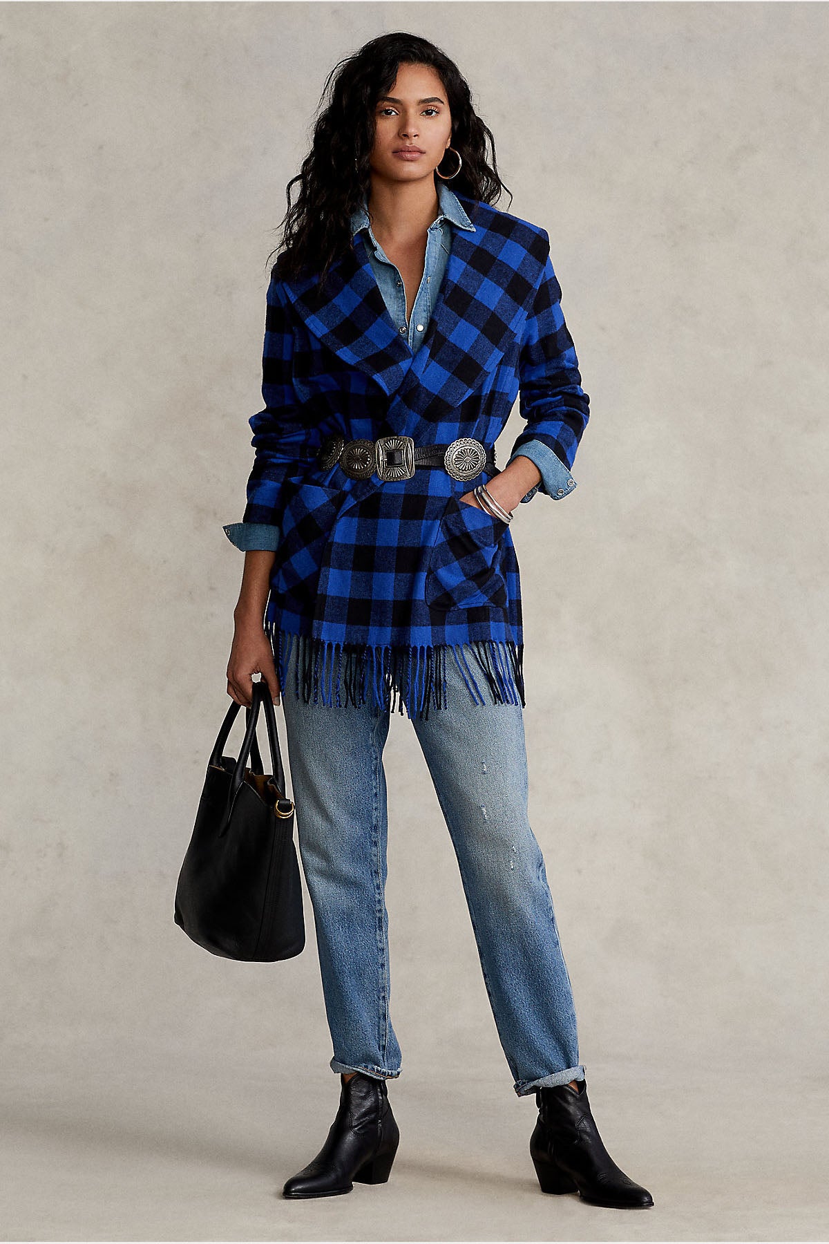 Polo Ralph Lauren Belden Kuşaklı Ekoseli Ceket-Libas Trendy Fashion Store
