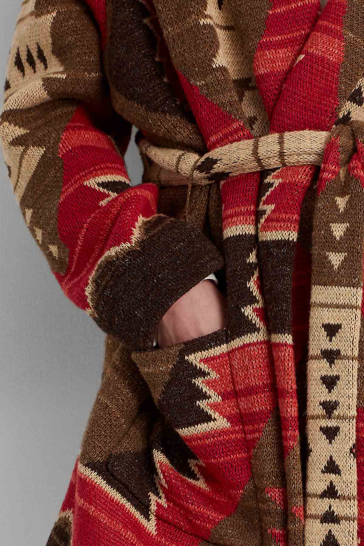 Polo Ralph Lauren Şal Yaka Etnik Desenli Triko Ceket-Libas Trendy Fashion Store