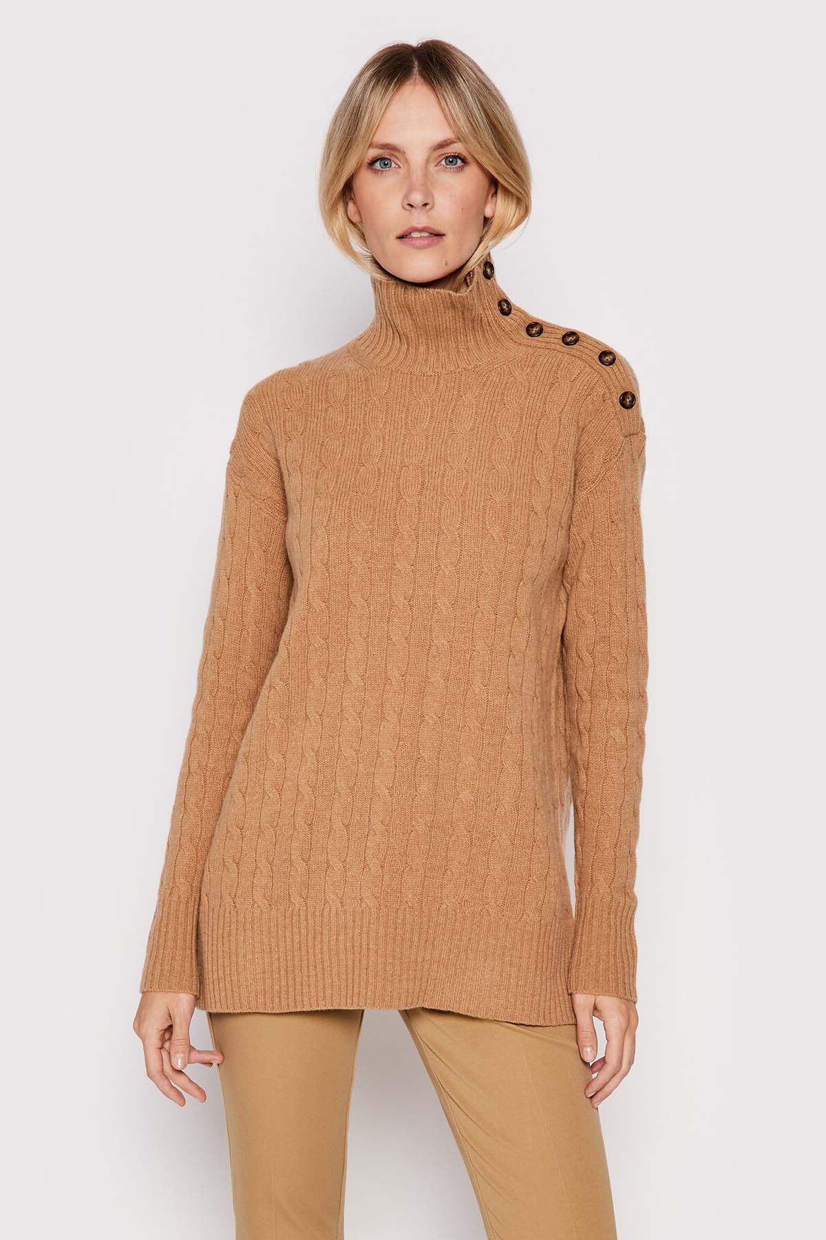 Polo Ralph Lauren Kaşmirli Düğmeli Balıkçı Yaka Triko-Libas Trendy Fashion Store