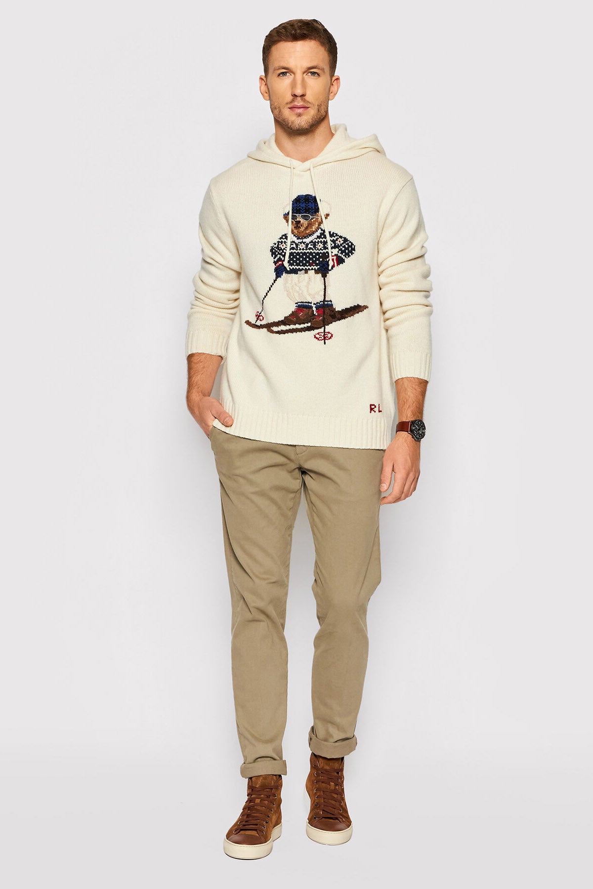 Polo Ralph Lauren Kaşmirli Kayak Temalı Polo Bear Triko-Libas Trendy Fashion Store