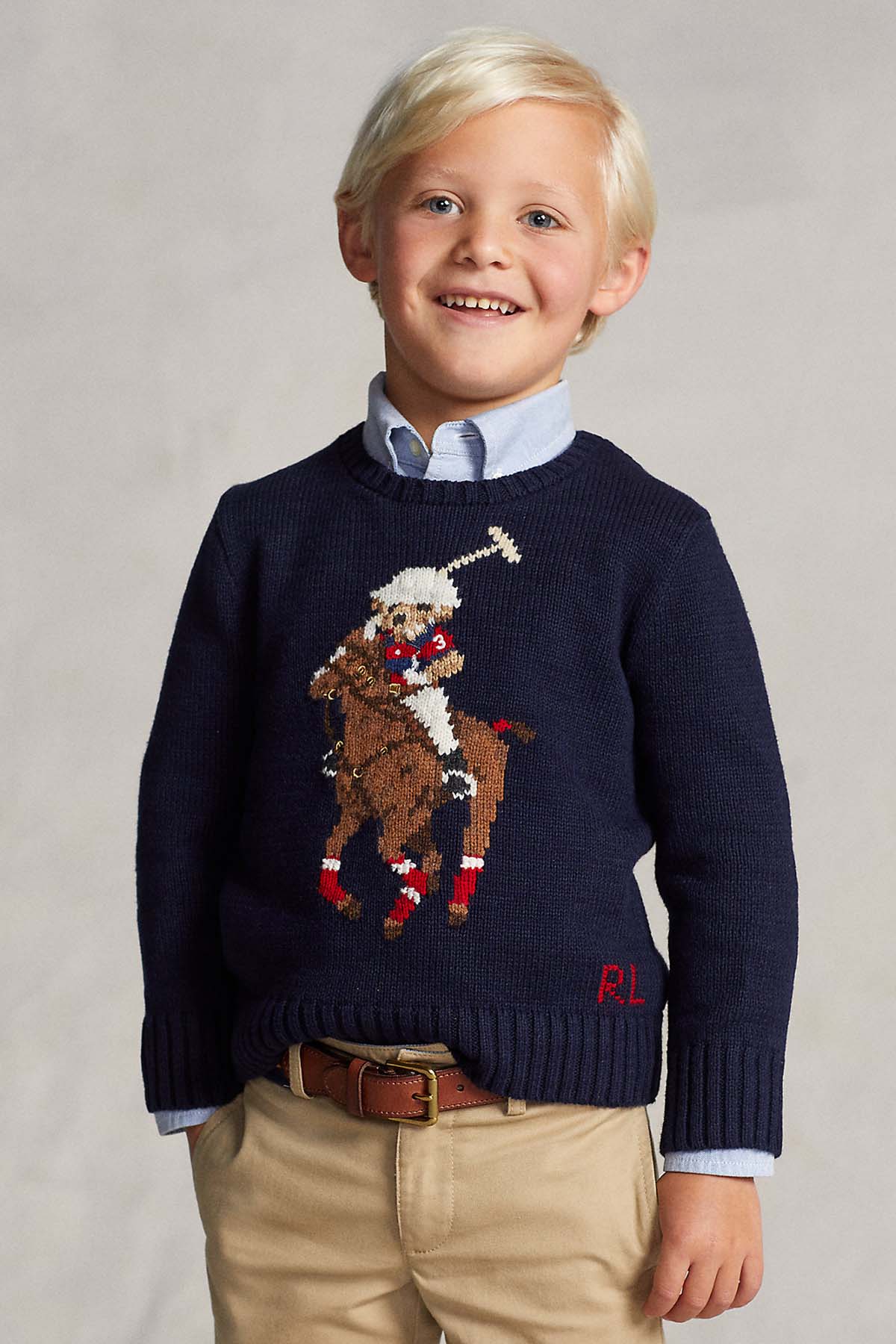 Polo Ralph Lauren Kids 2-4 Yaş Erkek Çocuk Polo Bear Örgü Triko-Libas Trendy Fashion Store