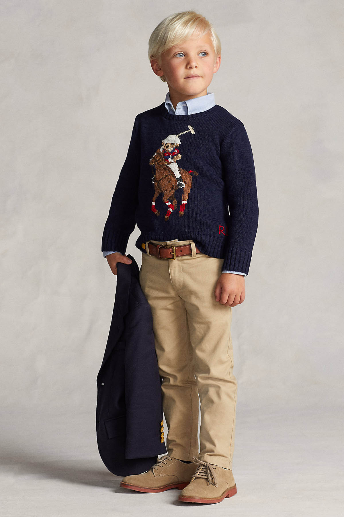Polo Ralph Lauren Kids 5-7 Yaş Erkek Çocuk Polo Bear Örgü Triko-Libas Trendy Fashion Store