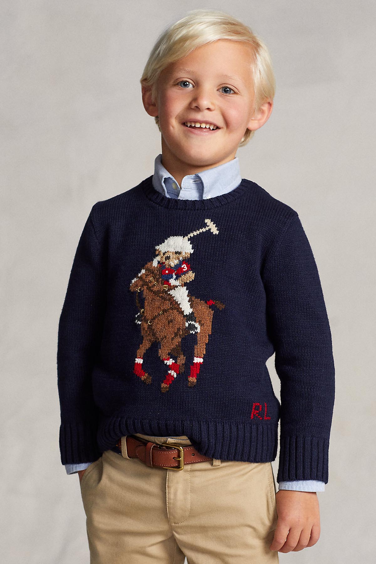 Polo Ralph Lauren Kids 5-7 Yaş Erkek Çocuk Polo Bear Örgü Triko-Libas Trendy Fashion Store