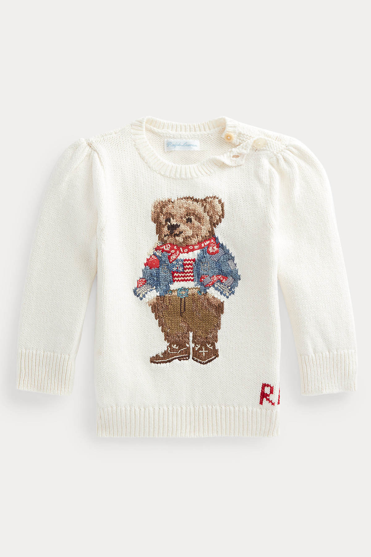 Polo Ralph Lauren Kids 24 Aylık Kız Bebek Polo Bear Örgü Triko-Libas Trendy Fashion Store