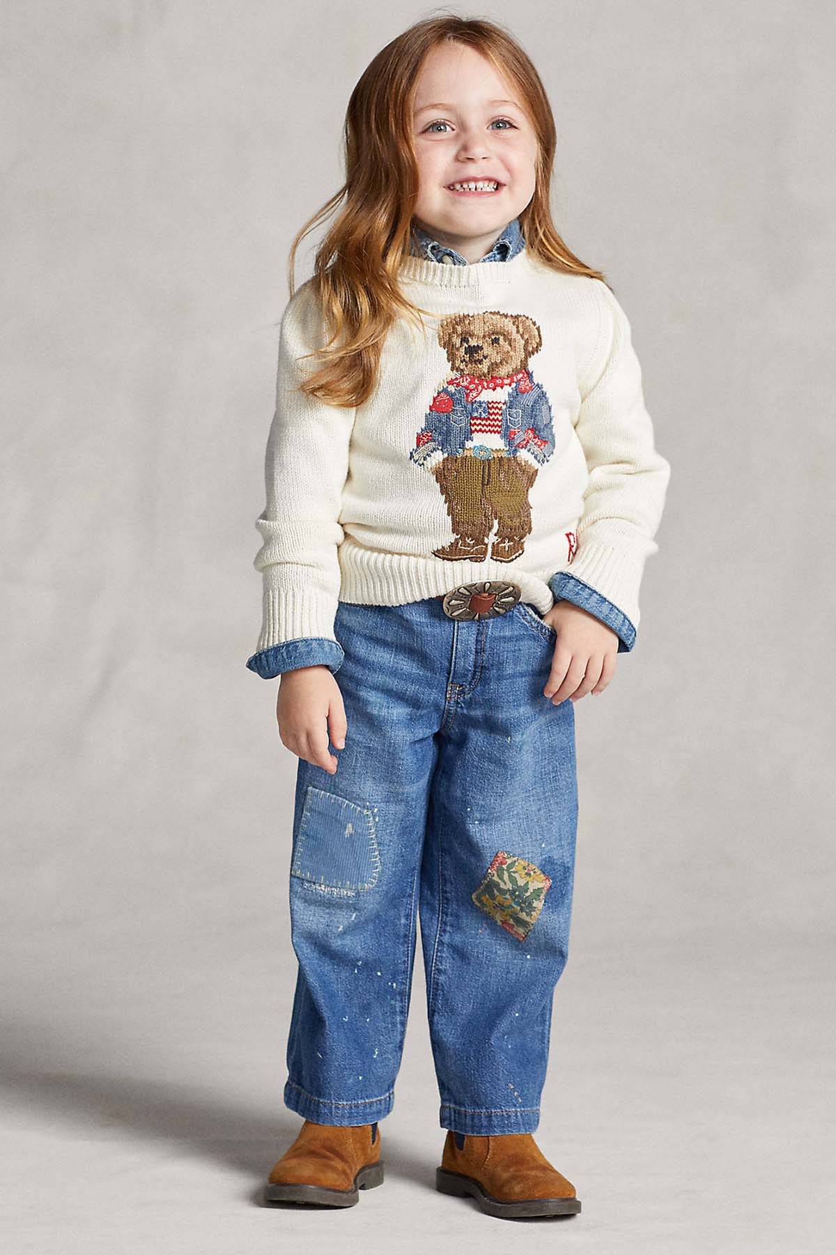 Polo Ralph Lauren Kids 5 Yaş Kız Çocuk Polo Bear Örgü Triko-Libas Trendy Fashion Store