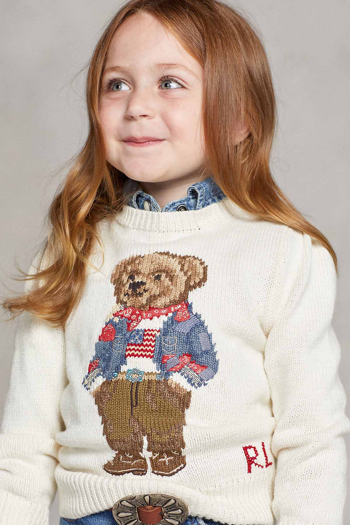 Polo Ralph Lauren Kids 5 Yaş Kız Çocuk Polo Bear Örgü Triko-Libas Trendy Fashion Store