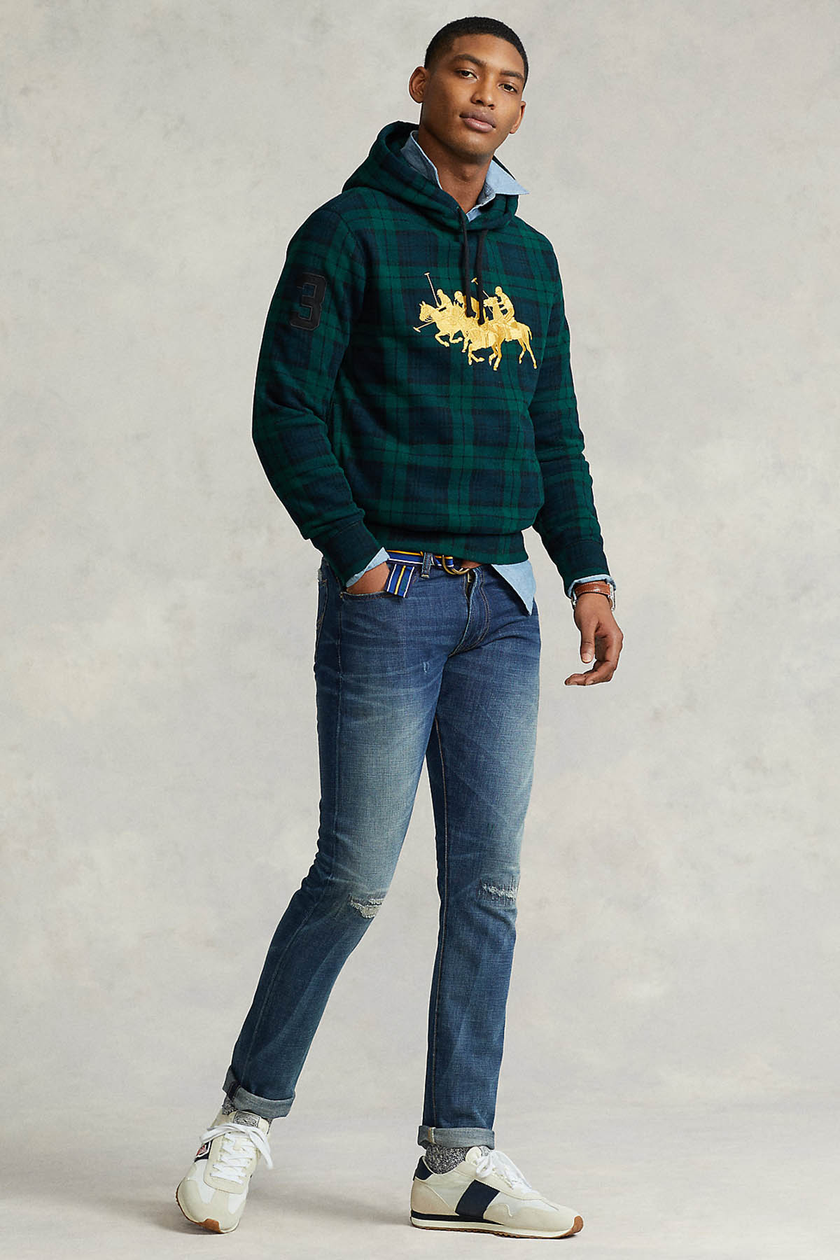 Polo Ralph Lauren Ekoseli Triple Pony Kapüşonlu Sweatshirt-Libas Trendy Fashion Store