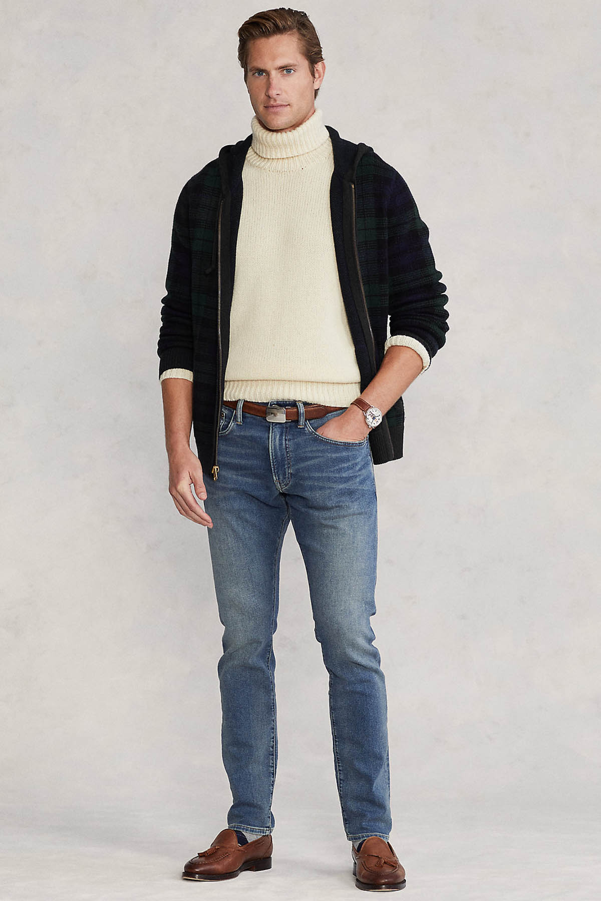 Polo Ralph Lauren Ekoseli Kapüşonlu Yün Ceket-Libas Trendy Fashion Store