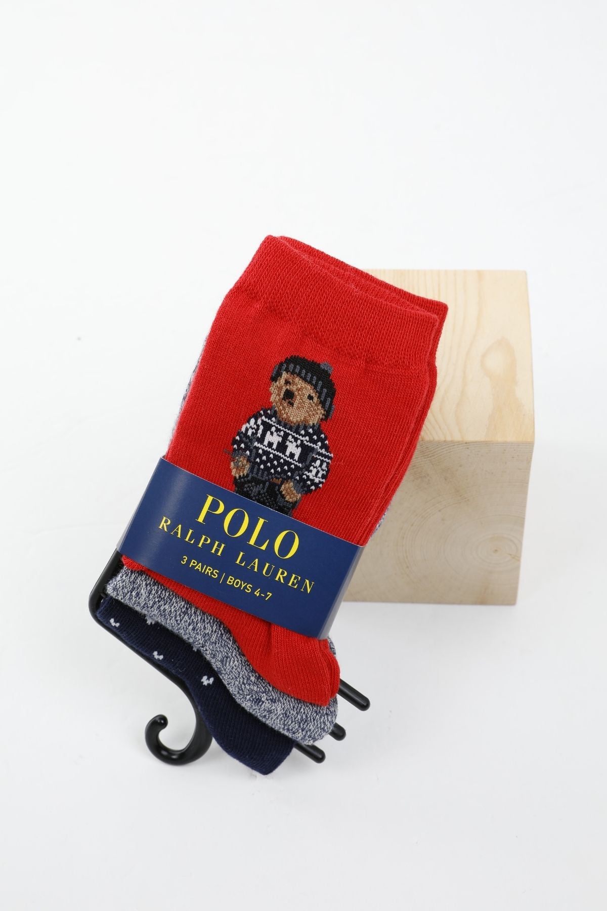 Polo Ralph Lauren Kids 4-7 Yaş Erkek Çocuk Polo Bear 3'lü Paket Çorap-Libas Trendy Fashion Store