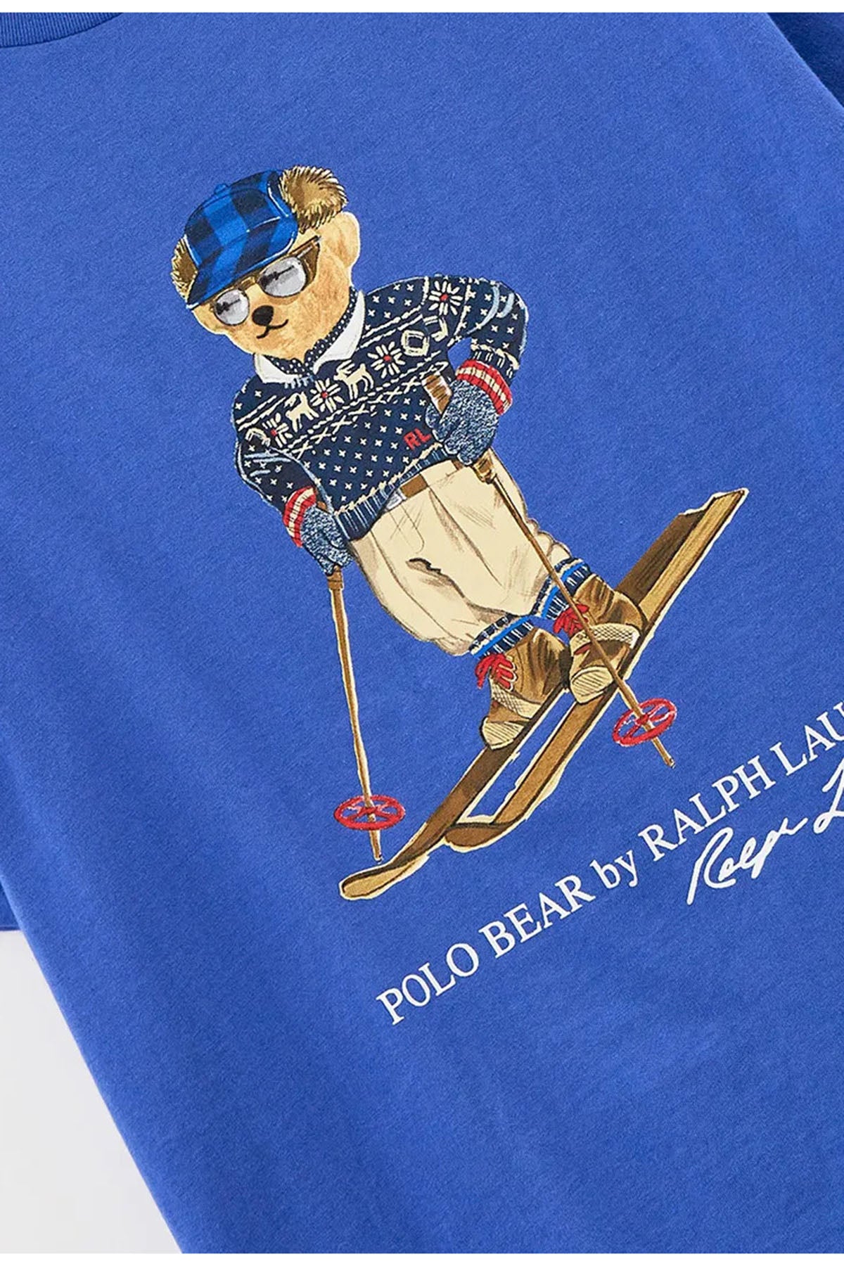 Polo Ralph Lauren Kids S-L Beden Erkek Çocuk Kayak Temalı Polo Bear T-shirt-Libas Trendy Fashion Store
