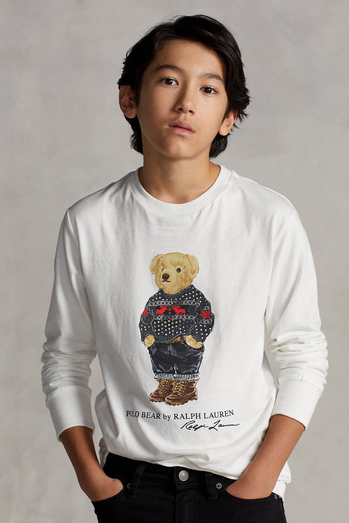 Polo Ralph Lauren Kids S-L Beden Erkek Çocuk Polo Bear Uzun Kollu T-shirt-Libas Trendy Fashion Store
