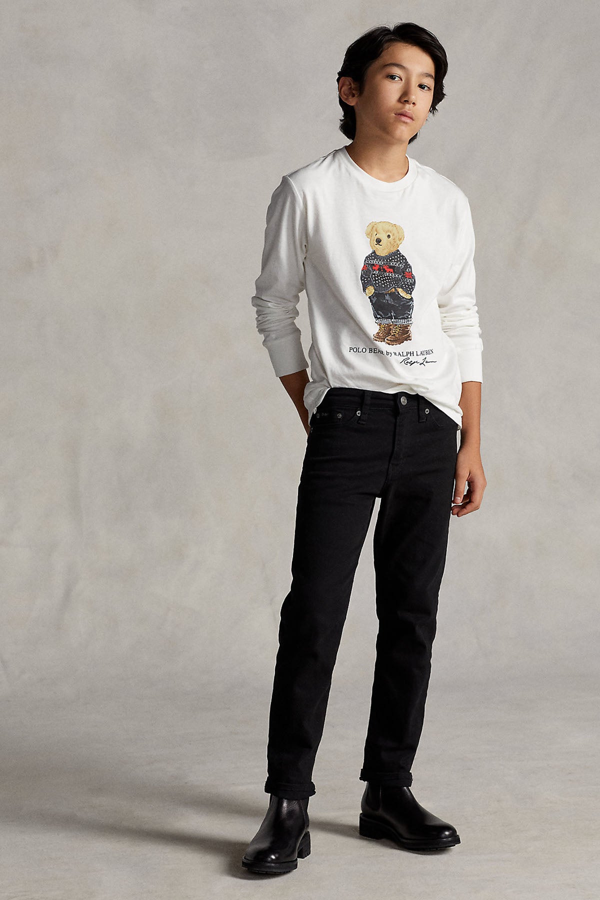 Polo Ralph Lauren Kids S-L Beden Erkek Çocuk Polo Bear Uzun Kollu T-shirt-Libas Trendy Fashion Store