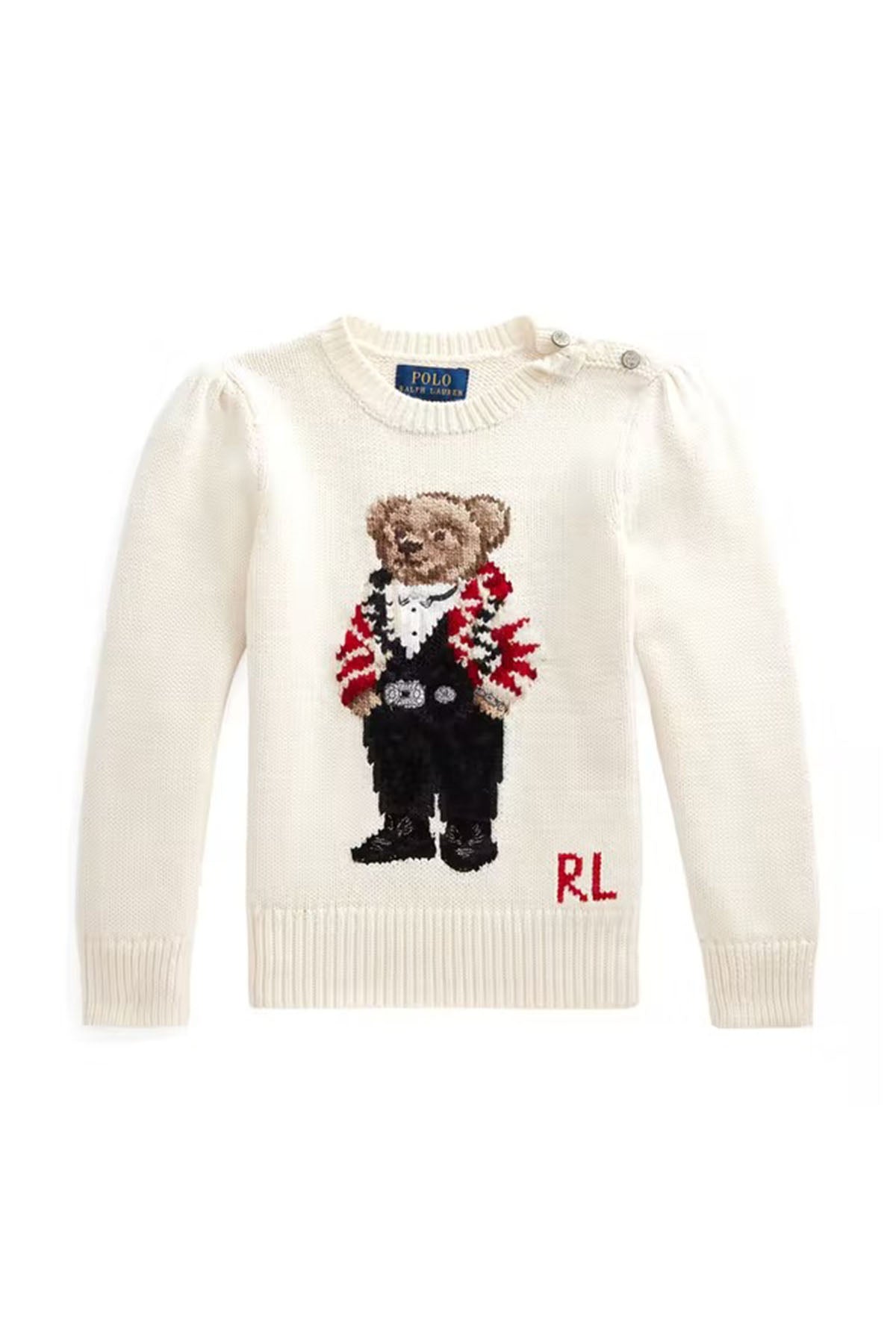 Polo Ralph Lauren Kids 4 Yaş Kız Çocuk Örgü Polo Bear Triko-Libas Trendy Fashion Store