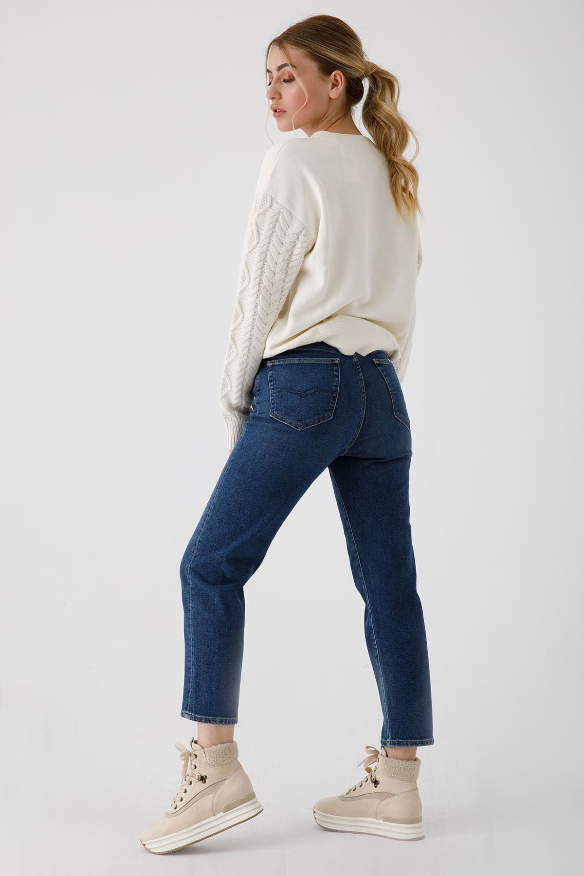 Replay Yüksek Bel Tyna Mom Fit Jeans-Libas Trendy Fashion Store