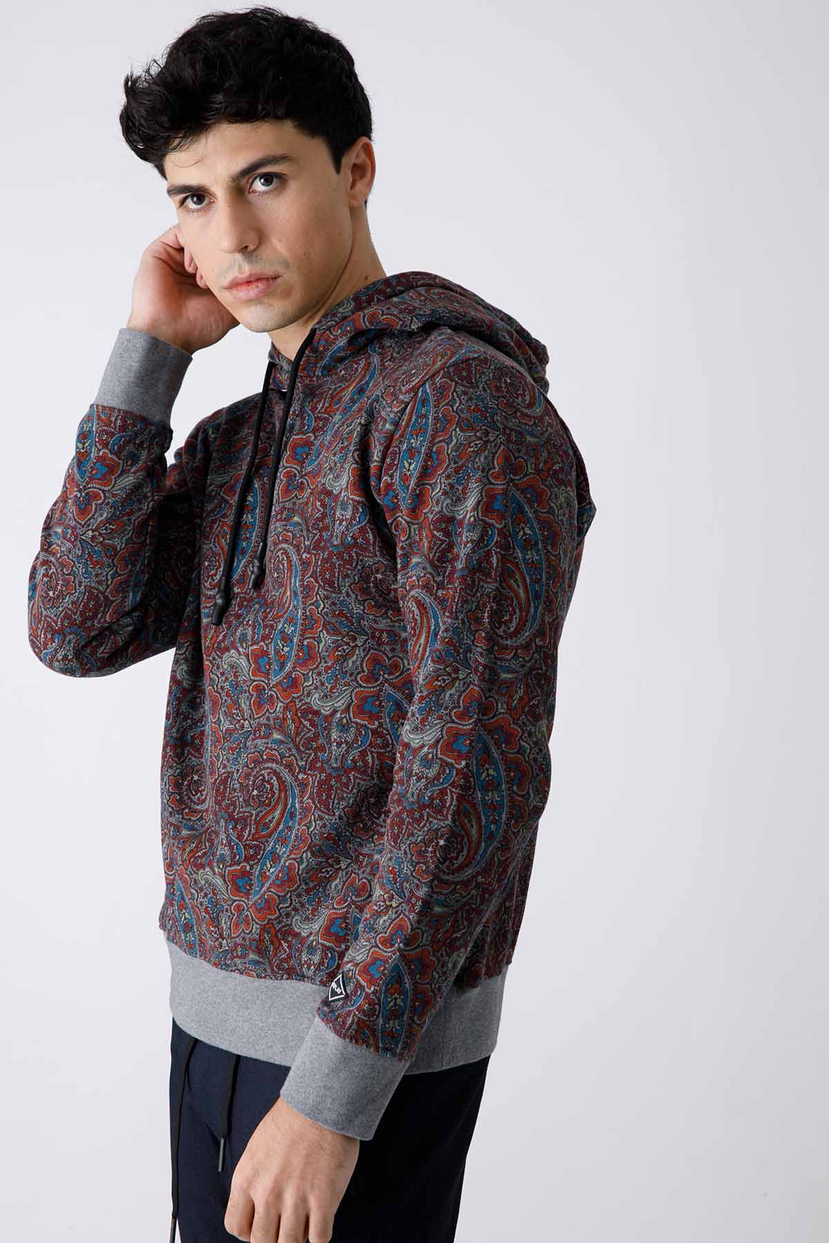Replay Şal Desenli Kapüşonlu Sweatshirt-Libas Trendy Fashion Store