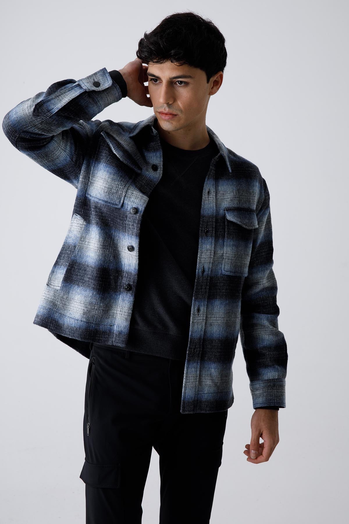 Replay Geniş Kesim Kareli Yün Gömlek Ceket-Libas Trendy Fashion Store