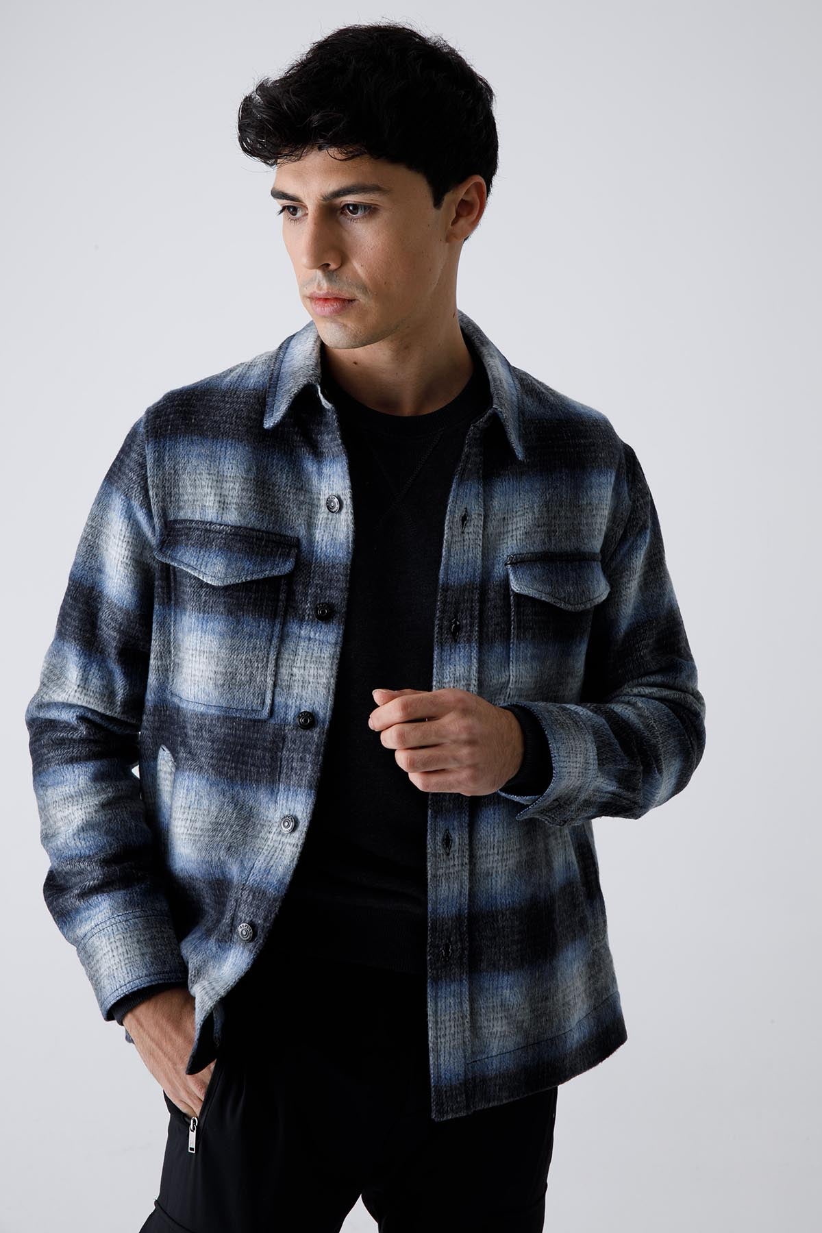 Replay Geniş Kesim Kareli Yün Gömlek Ceket-Libas Trendy Fashion Store