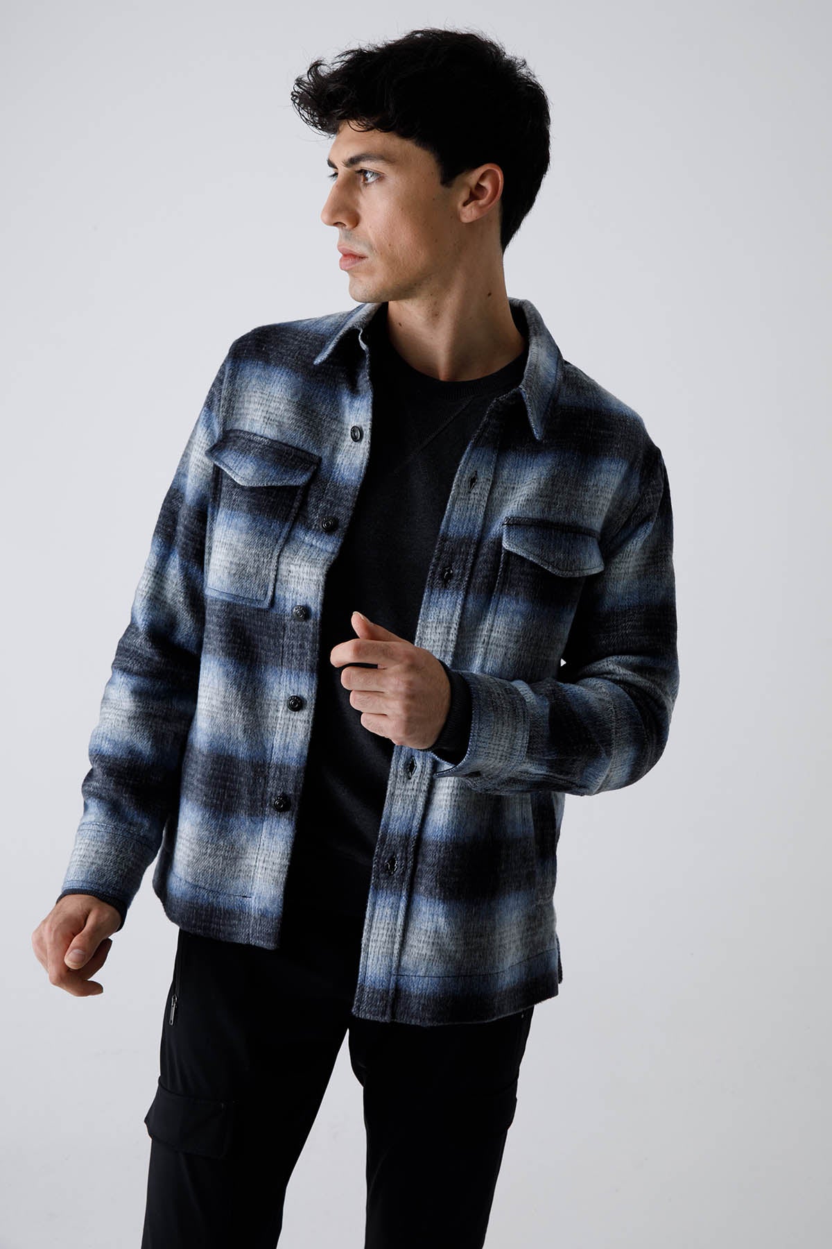 Replay Geniş Kesim Kareli Yün Gömlek Ceket-Libas Trendy Fashion Store