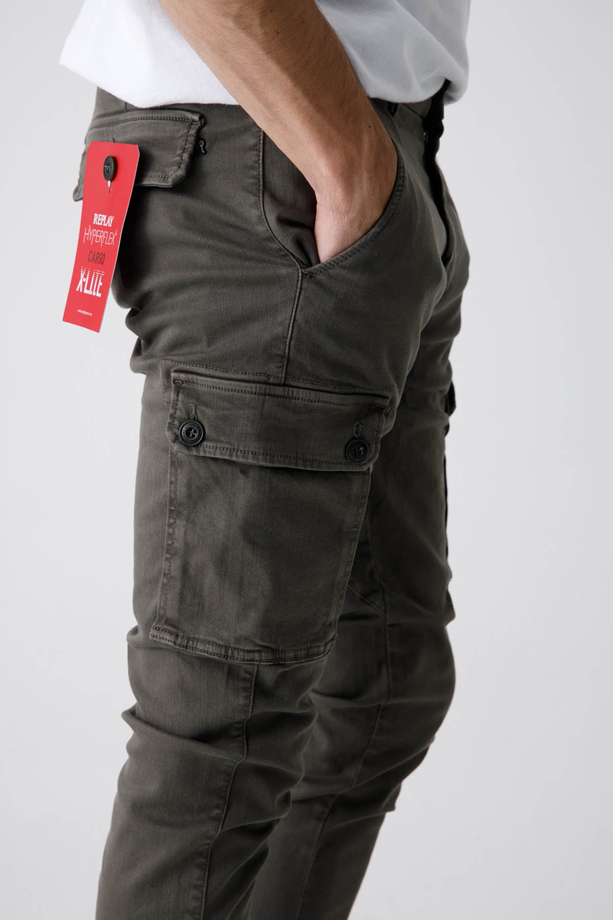 Replay Jaan Hyperflex X-Lite Slim Fit Kargo Pantolon-Libas Trendy Fashion Store