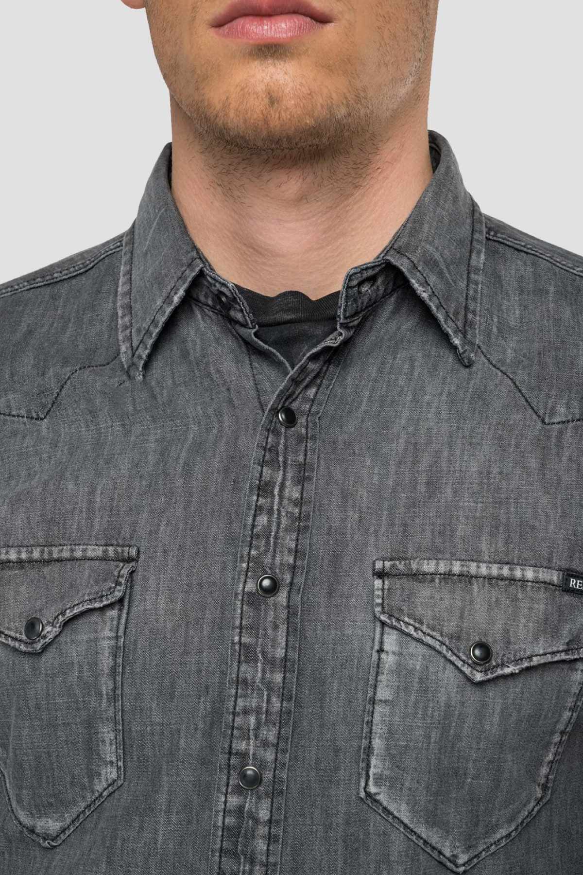 Replay Cep Detaylı Regular Fit Denim Gömlek-Libas Trendy Fashion Store