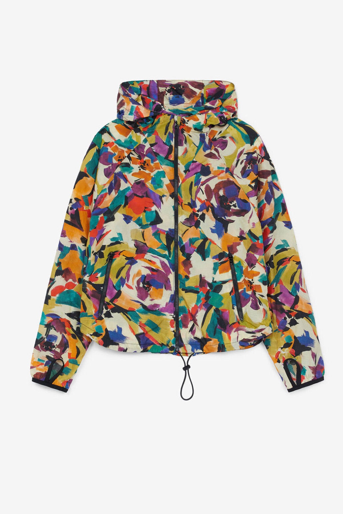 Kenzo Renkli Desenli Kapüşonlu Rüzgarlık Mont-Libas Trendy Fashion Store