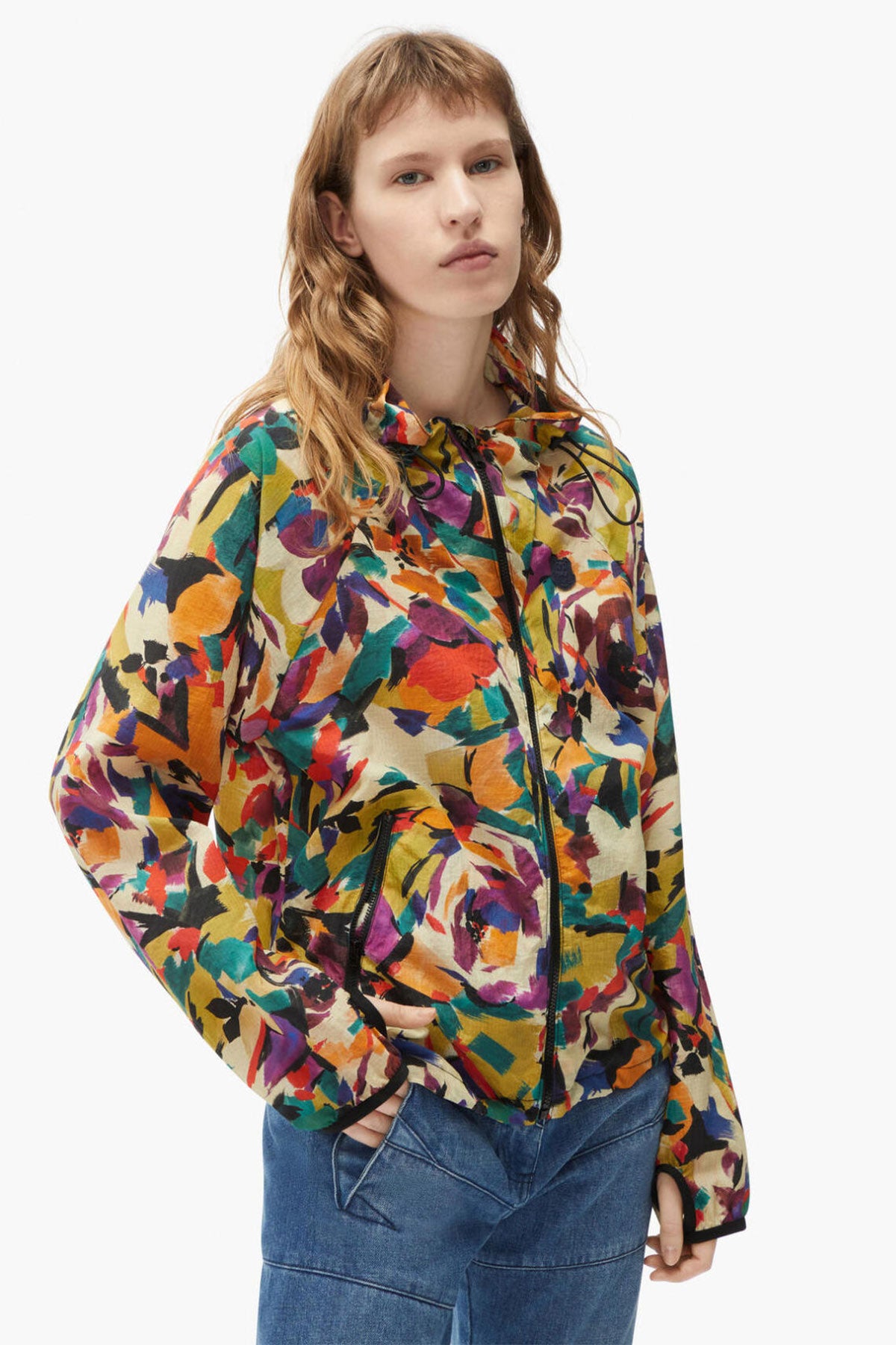 Kenzo Renkli Desenli Kapüşonlu Rüzgarlık Mont-Libas Trendy Fashion Store