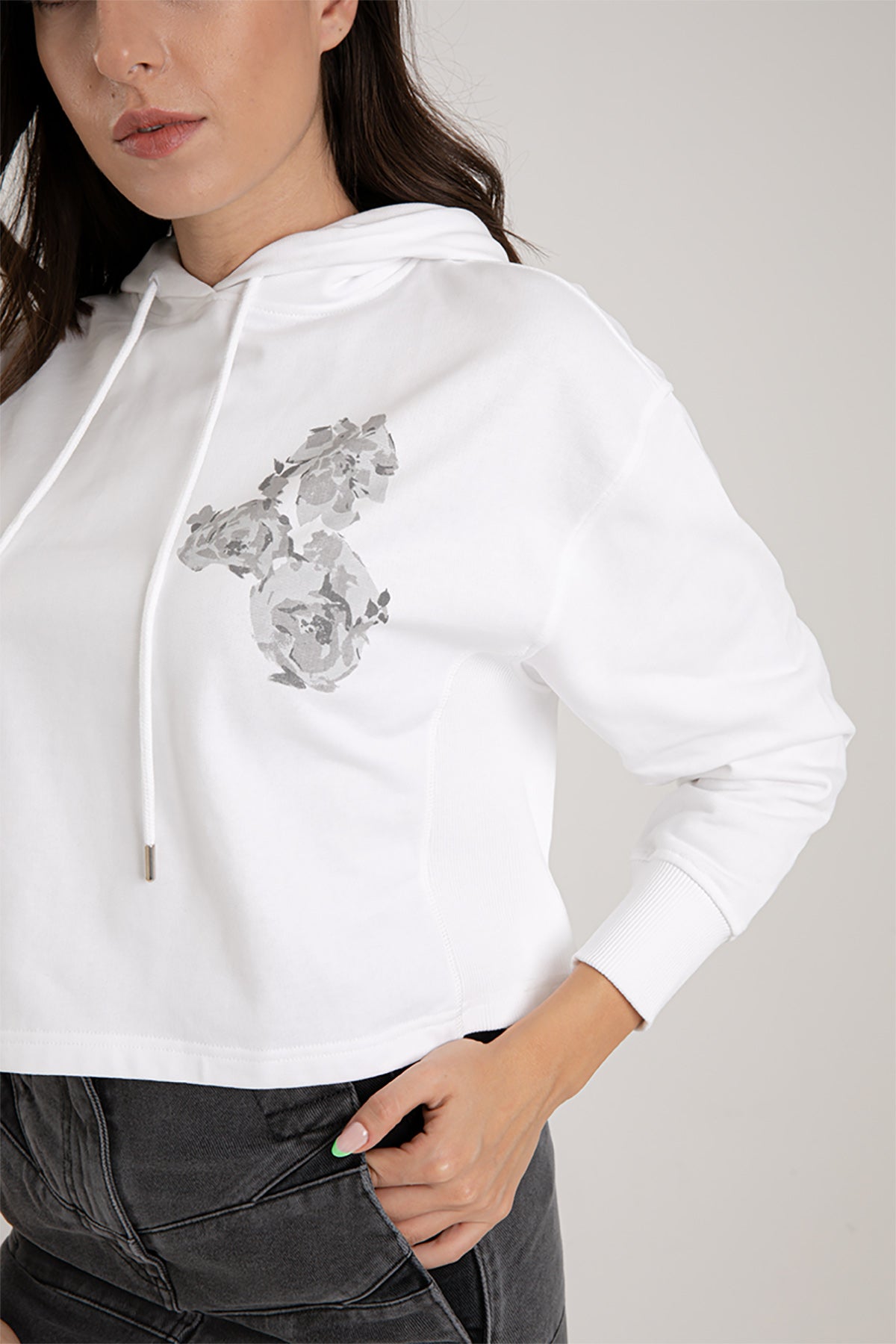 Kenzo Kapüşonlu Crop Sweatshirt-Libas Trendy Fashion Store