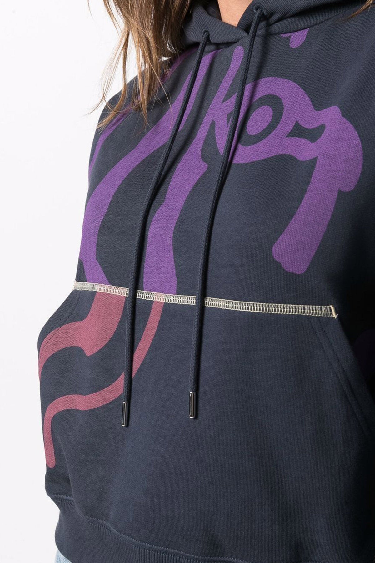 Kenzo Grafik Logo Baskılı Kapüşonlu Sweatshirt-Libas Trendy Fashion Store