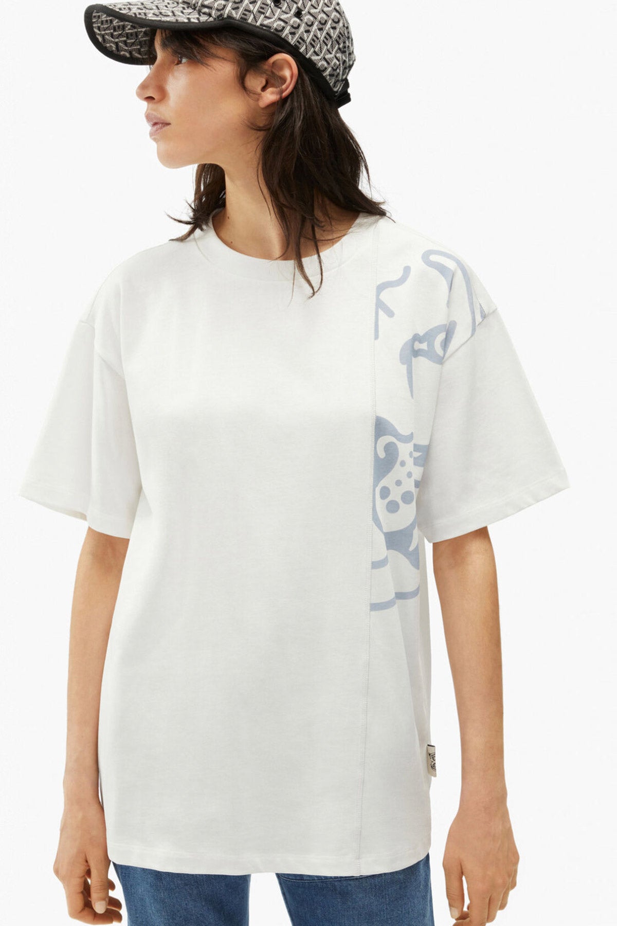 Kenzo Geniş Kesim Yarım Kaplan Grafikli T-shirt-Libas Trendy Fashion Store