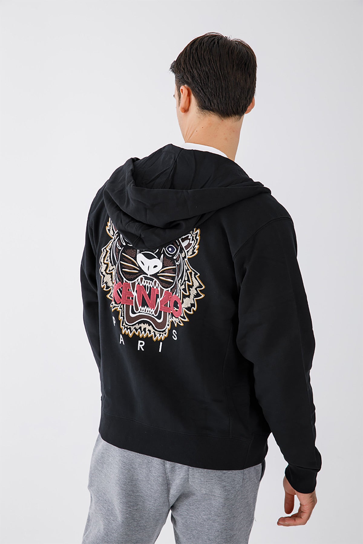 Kenzo Kaplan Logolu Fermuarlı Kapüşonlu Sweatshirt-Libas Trendy Fashion Store