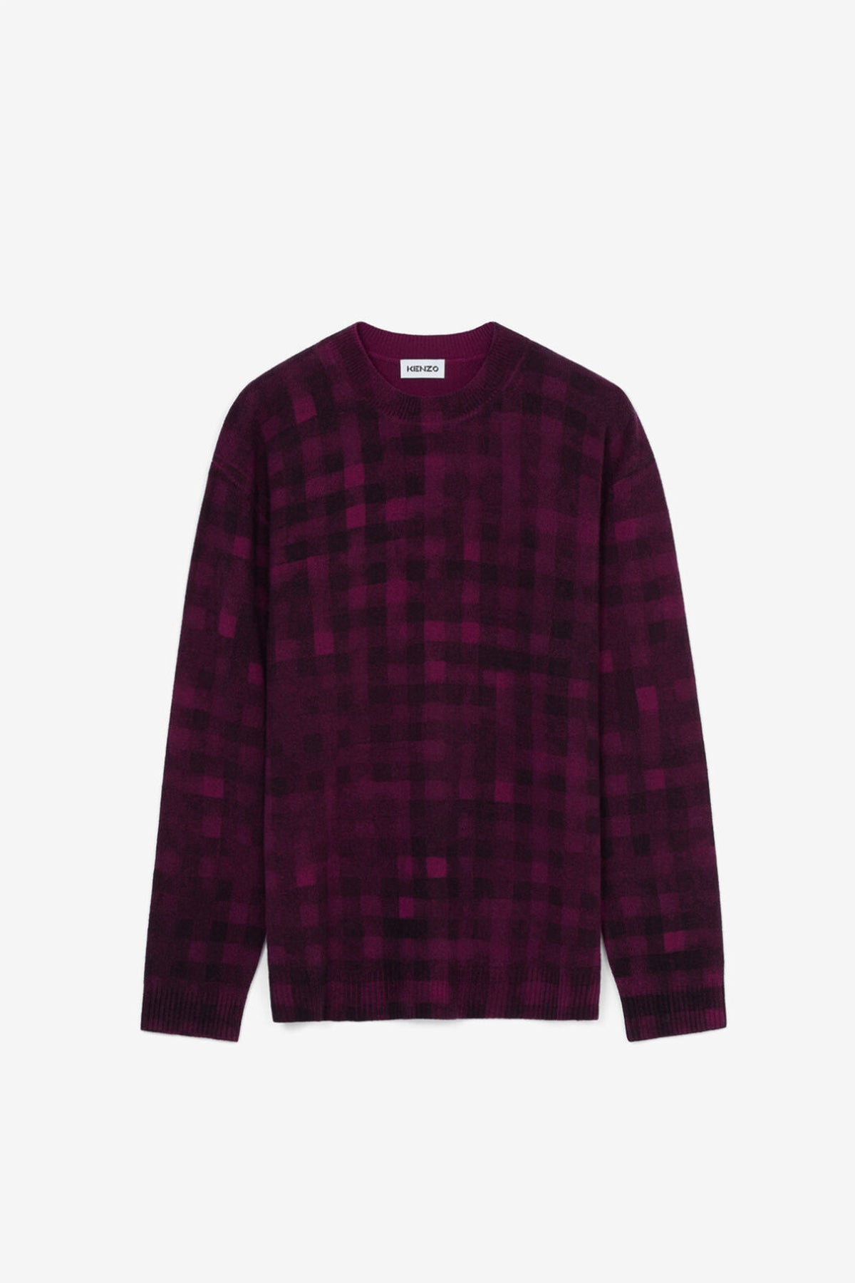 Kenzo Eskitme Efektli Kare Desenli Triko-Libas Trendy Fashion Store