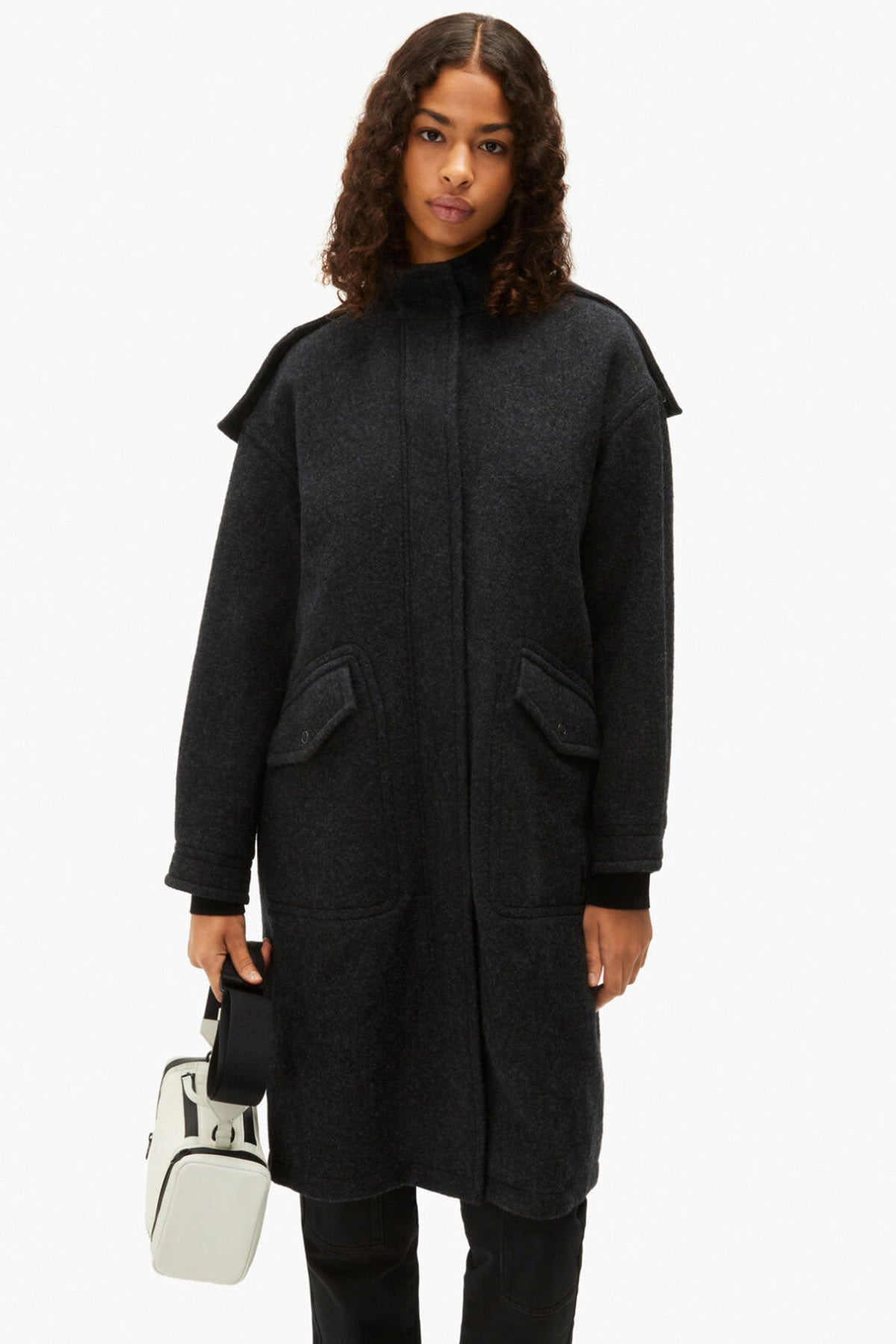 Kenzo Cep Detaylı Yün Kaban-Libas Trendy Fashion Store