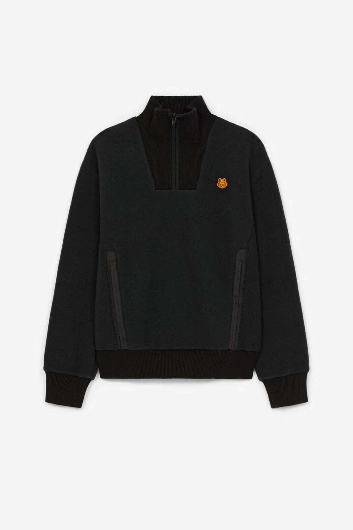 Kenzo Kaplan Logolu Dik Yaka Yarım Fermuarlı Polar Sweatshirt-Libas Trendy Fashion Store