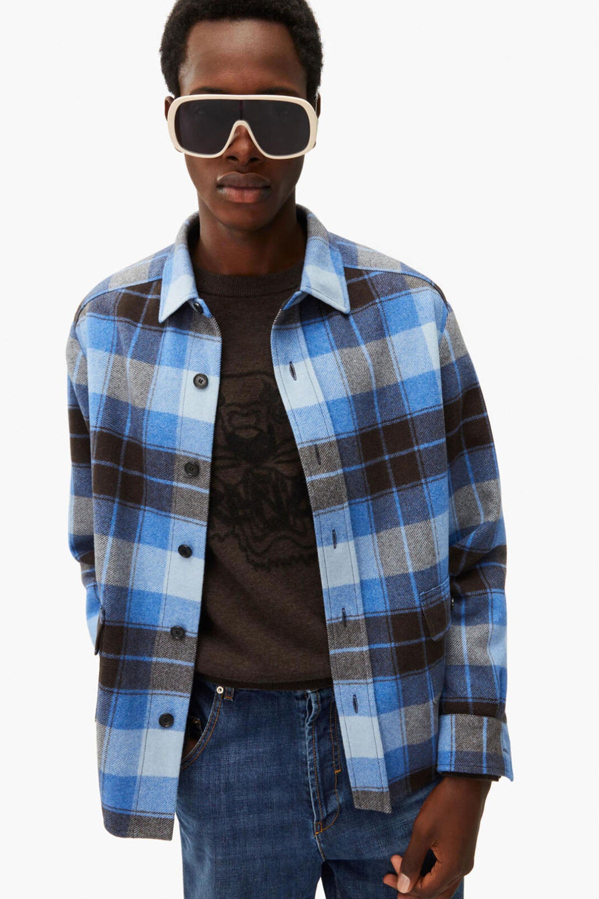 Kenzo Ekoseli Yün Gömlek Ceket-Libas Trendy Fashion Store