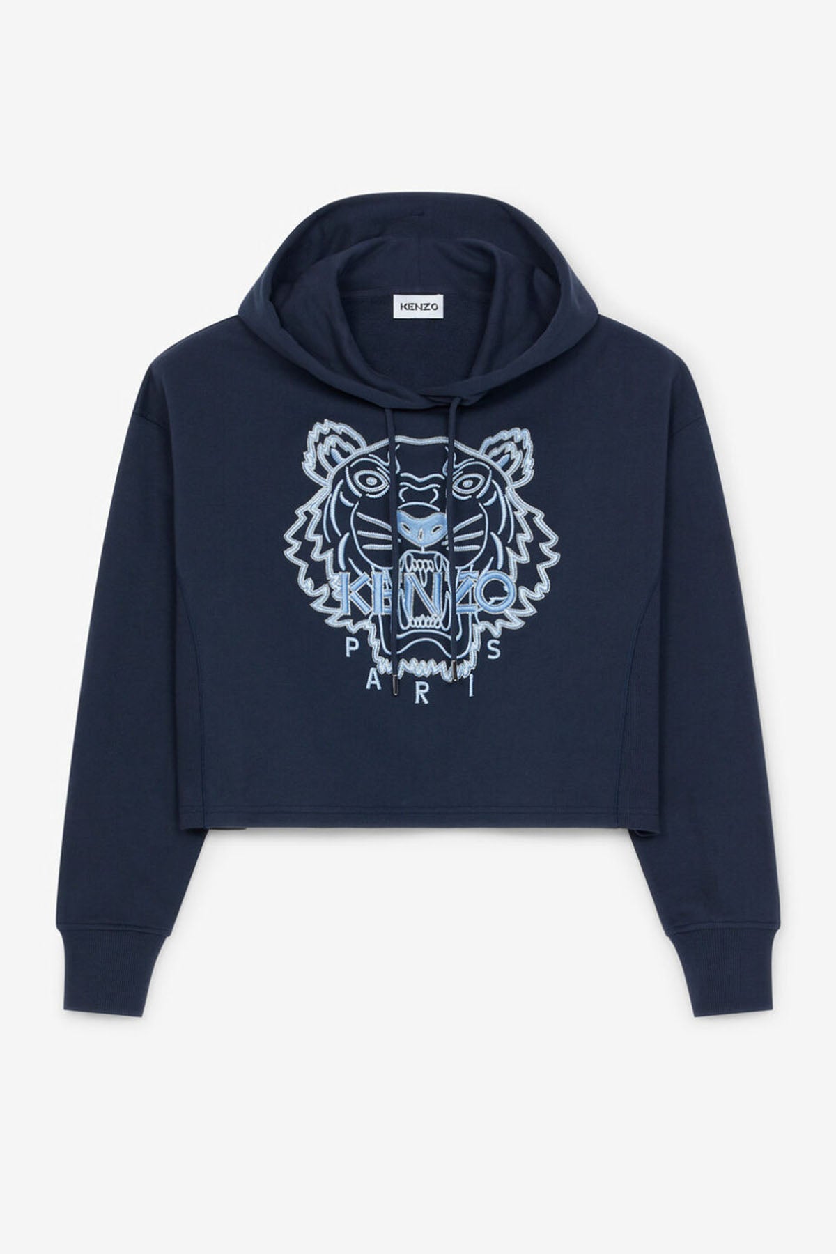 Kenzo Kaplan Logolu Kapüşonlu Crop Sweatshirt-Libas Trendy Fashion Store