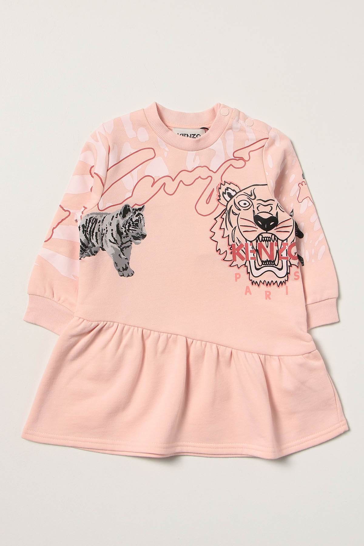 Kenzo Kids 12 Aylık Kız Bebek Logolu Sweatshirt Elbise-Libas Trendy Fashion Store