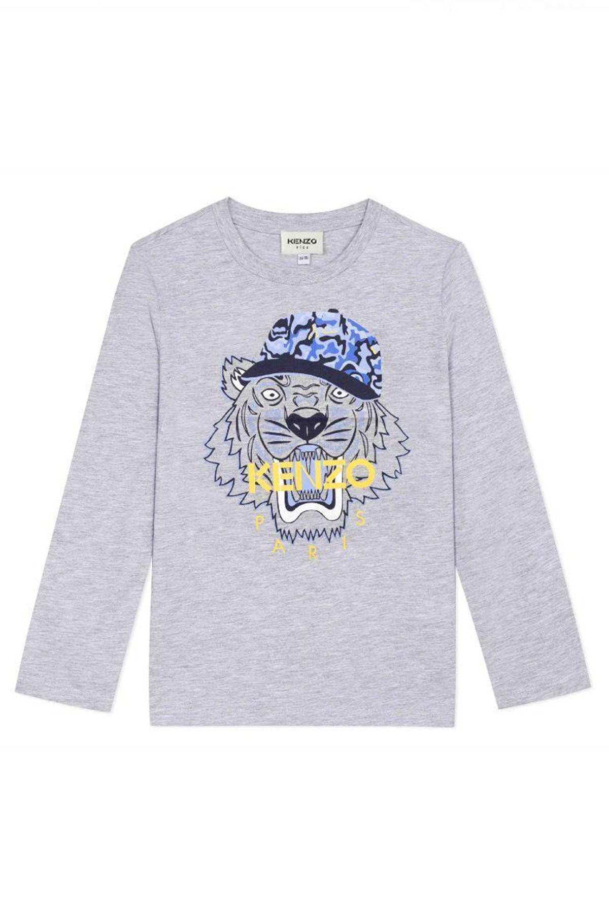Kenzo Kids 6 Yaş Erkek Çocuk Kaplan Logolu Uzun Kollu T-shirt-Libas Trendy Fashion Store
