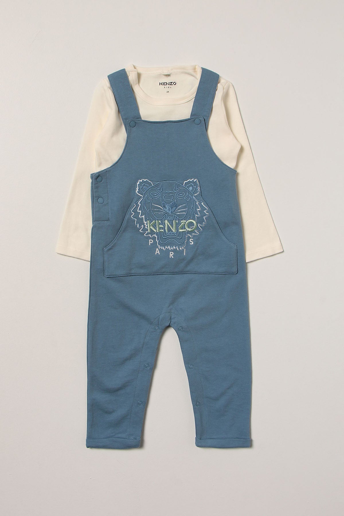 Kenzo Kids 6-12 Ay Erkek Bebek Kaplan Logolu Tulum Set-Libas Trendy Fashion Store
