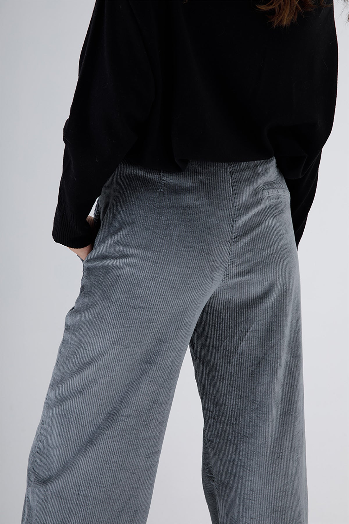 Transit Yüksek Bel Fitilli Kadife Pantolon-Libas Trendy Fashion Store