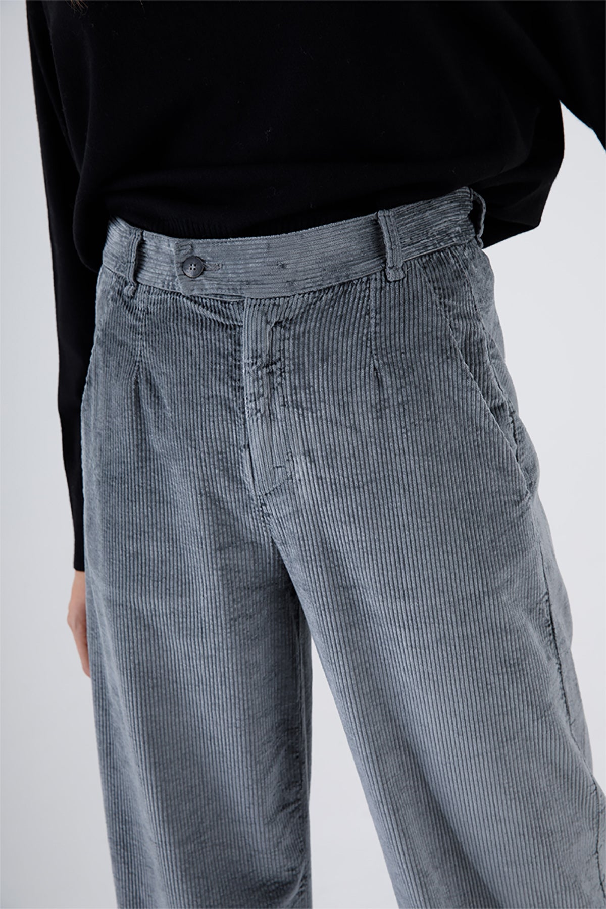 Transit Yüksek Bel Fitilli Kadife Pantolon-Libas Trendy Fashion Store