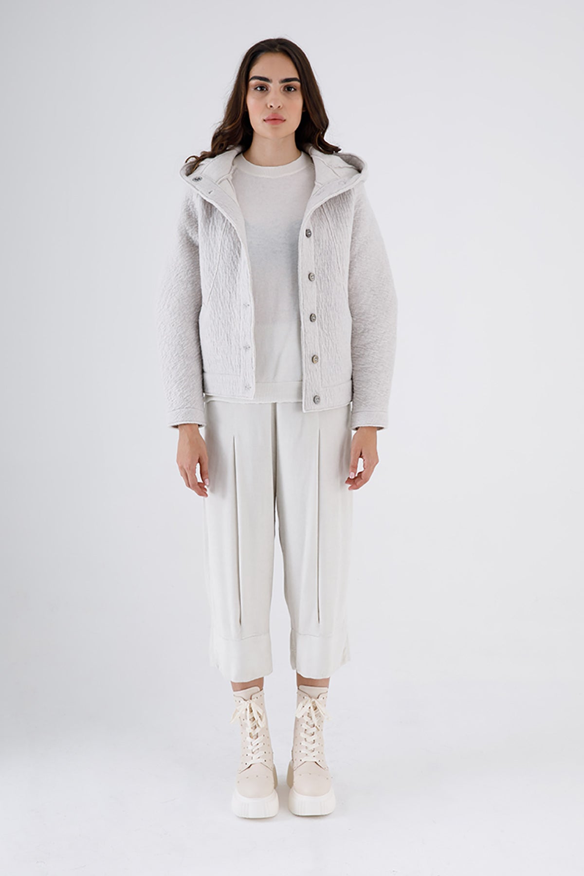 Transit Kapüşonlu Yün Ceket-Libas Trendy Fashion Store