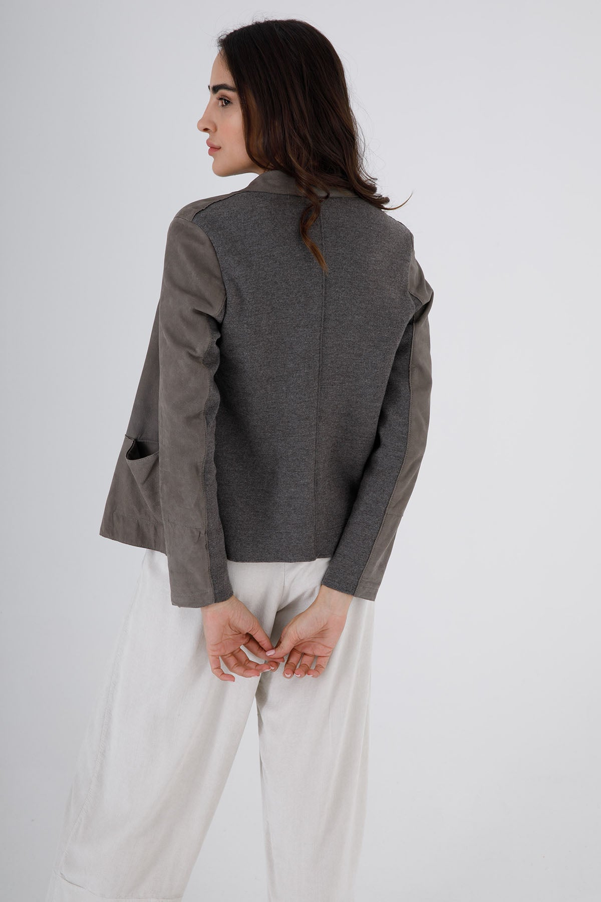 Transit Sırtı Yünlü Deri Ceket-Libas Trendy Fashion Store