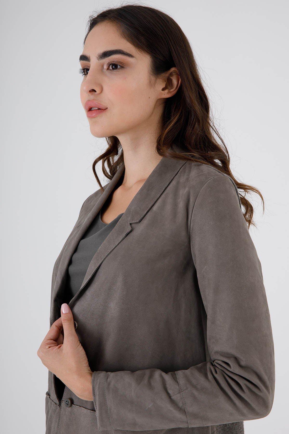 Transit Sırtı Yünlü Deri Ceket-Libas Trendy Fashion Store